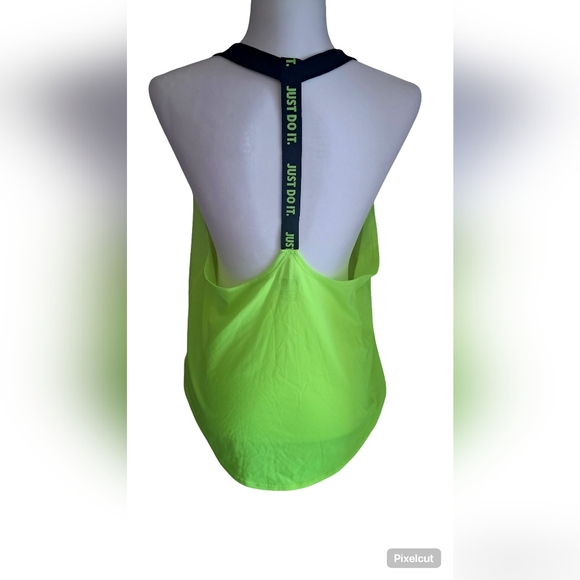 Nike Size Medium Women's Neon Green Athletic Tank Top - Picture 2 of 11
